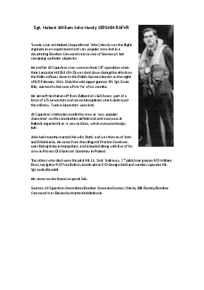 A preview of a PDF biography for Hardy, Hubert William John